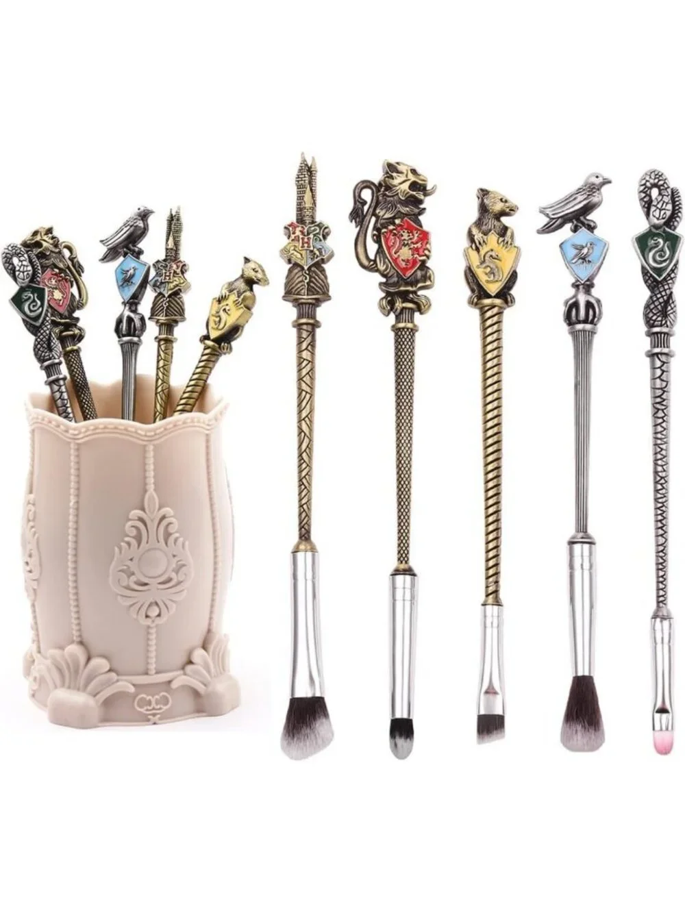 Magic Wand Makeup Brush Set - 2 Color Options, Eye Shadow & Lip Brushes for